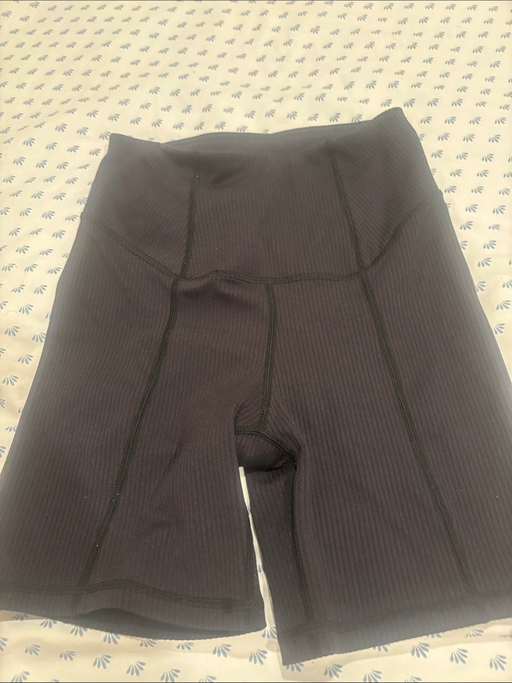 For Love And Lemons Black Ribbed High-Waist Athletic Bike Shorts